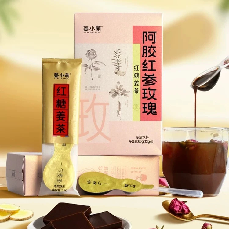 姜小萌红糖姜茶阿胶红参玫瑰茶专利勺装便携装