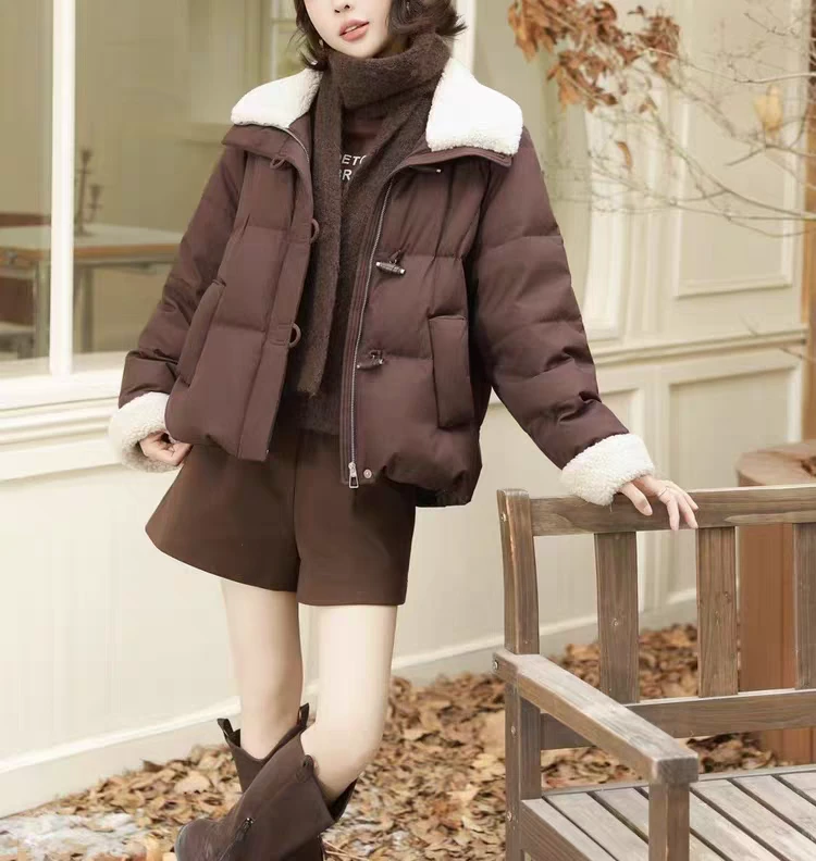 时尚女装短款翻领羽绒服8309