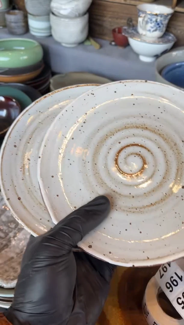 【闪购商品】瓷片194，2只白麻点浅盘