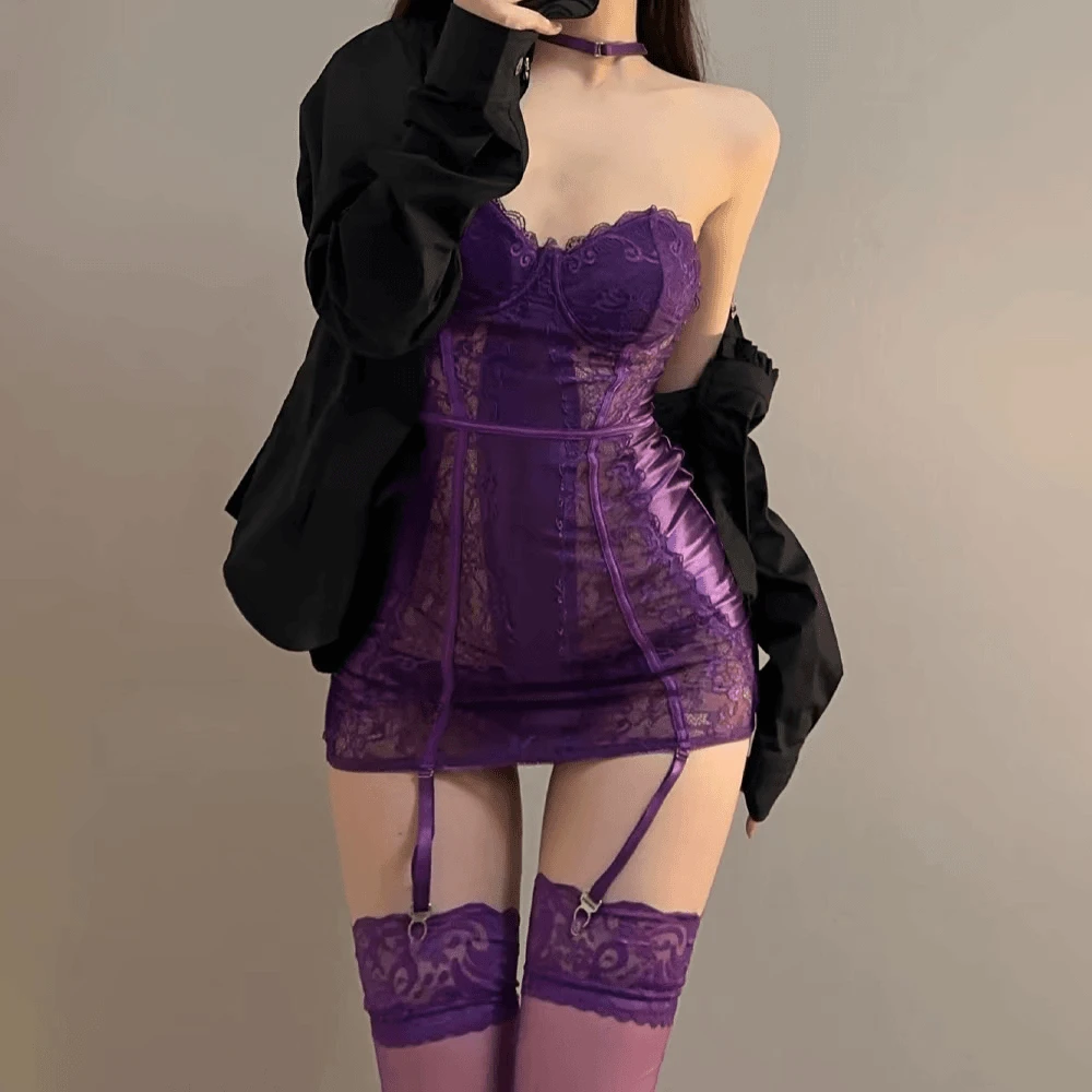 【美式辣妹】包臀裙连体复古美式约会战袍禁欲系甜美私房情侣性感