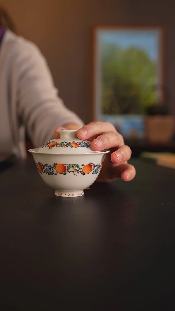 杯一点堂康熙五彩盖碗