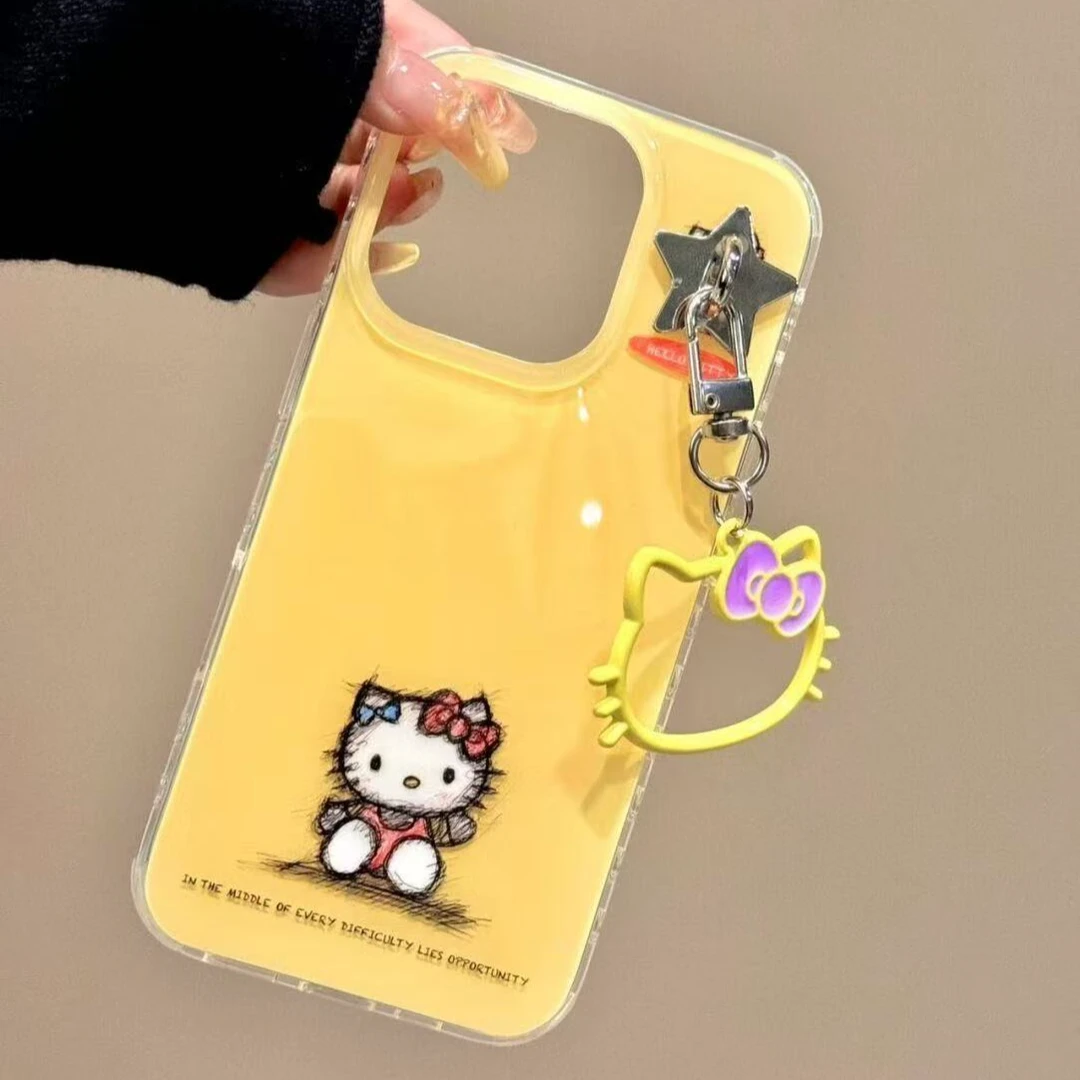 手绘KT猫适用苹果手机壳华为vivo小米荣耀oppo红米一加新款软防摔