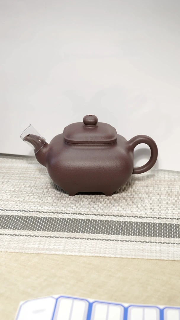茶壶紫泥静*紫泥四方传炉瑕疵壶