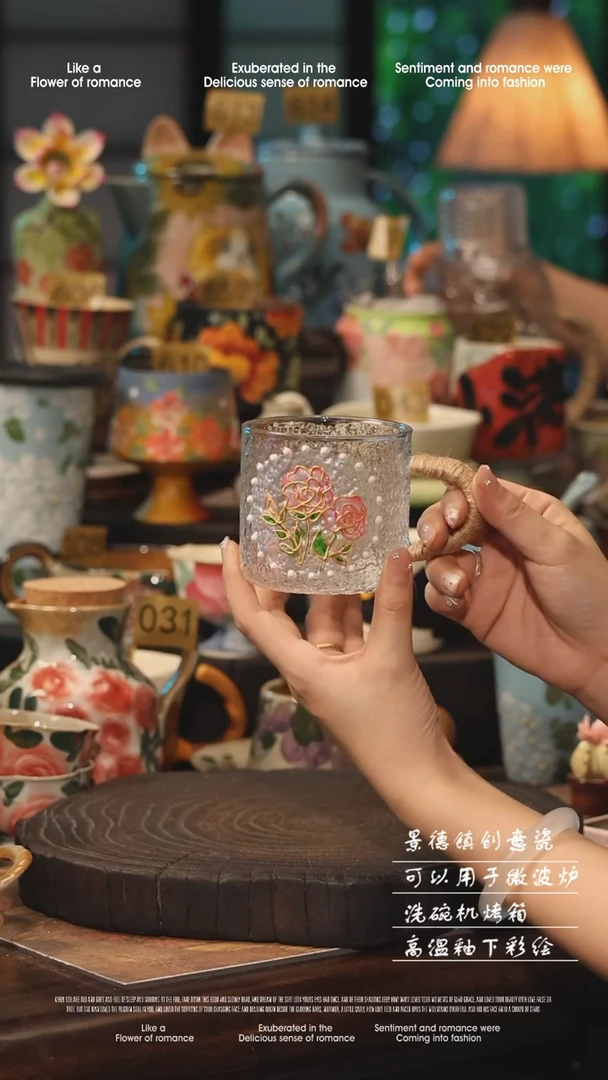 陶瓷景德镇高温釉下彩手工手绘款式