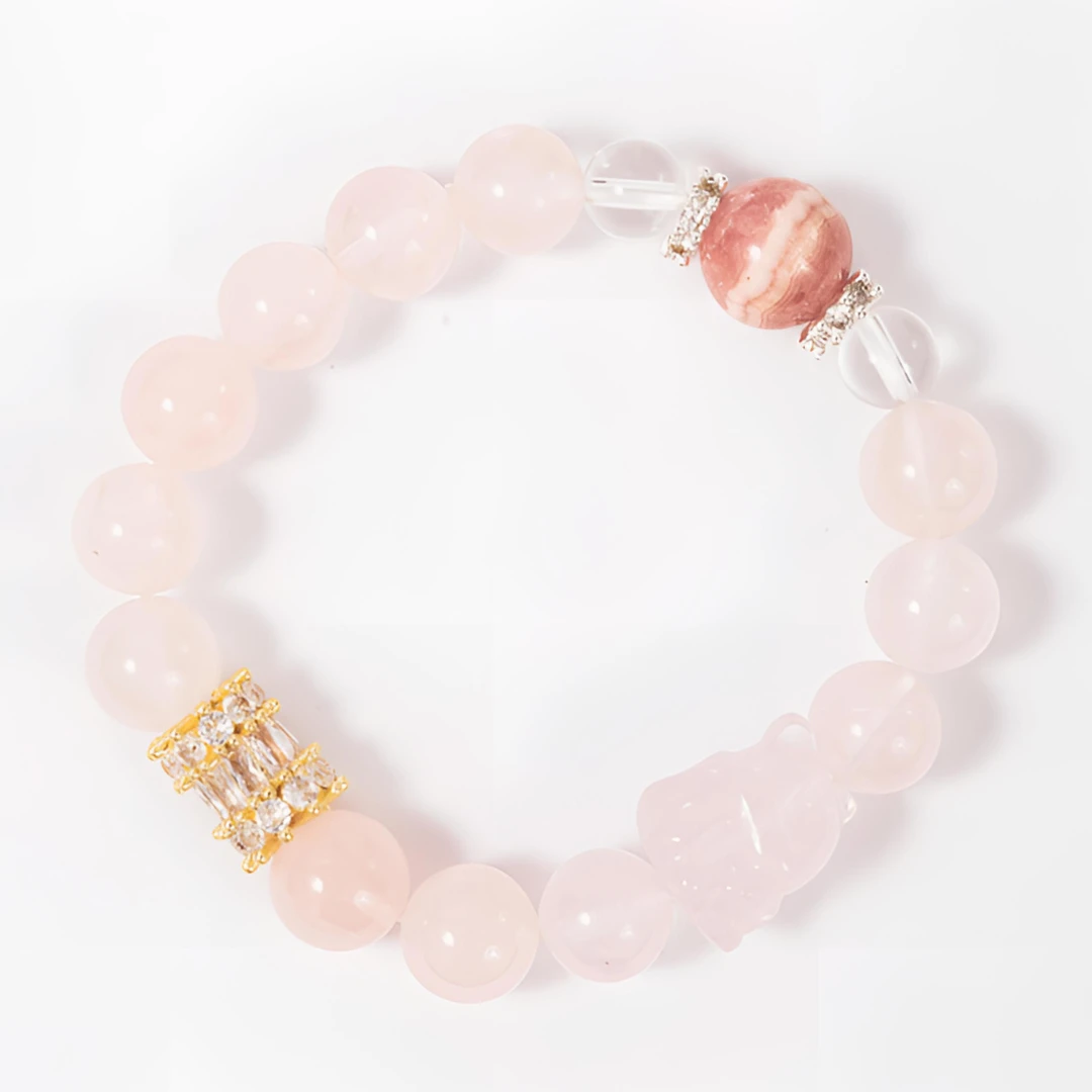 【爱与被爱】红纹石+狐牌+马粉水晶手串气质百搭女手链多样性发一