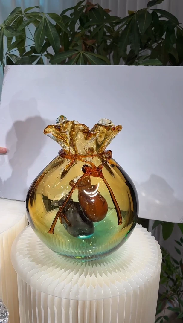 摆件CS0103020琥珀金福袋艺术摆件