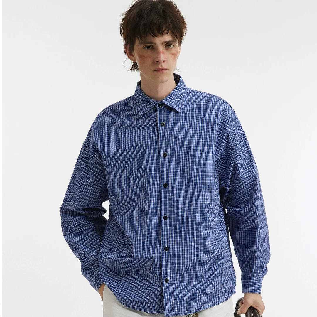 男道男道日系复古色织条纹衬衫男2025春秋季新款宽松长袖休闲衬衣