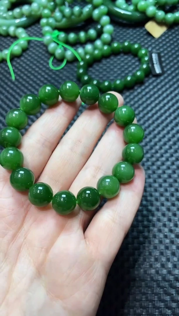 颈饰未镶嵌和田玉和田玉碧玉手串12mm