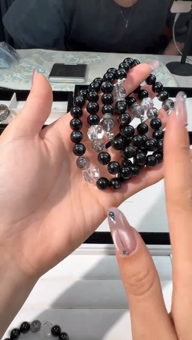 水晶手链银S925镶嵌H014金运设计款