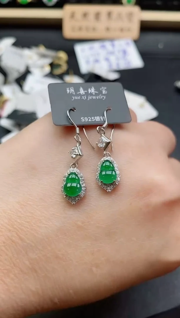 银S925镶嵌戒指翡翠1