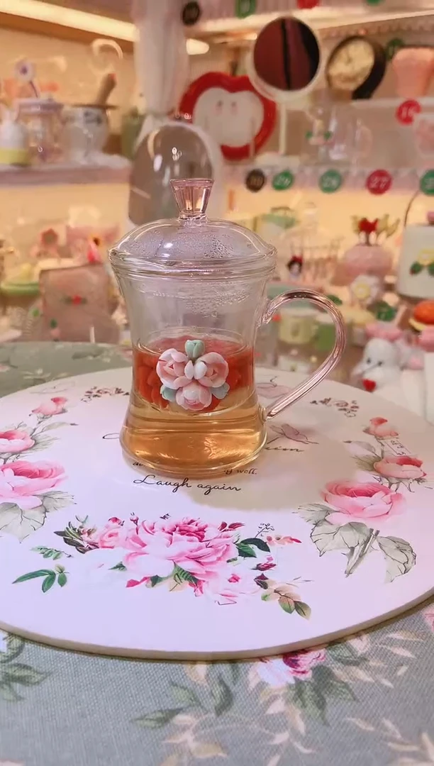 摆件品质好发货快放心拍！绣球花泡茶杯
