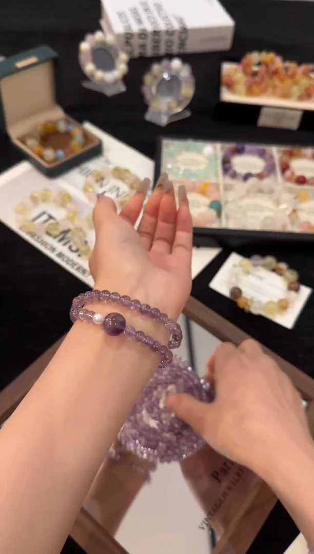 合金手链水晶紫水晶x3191