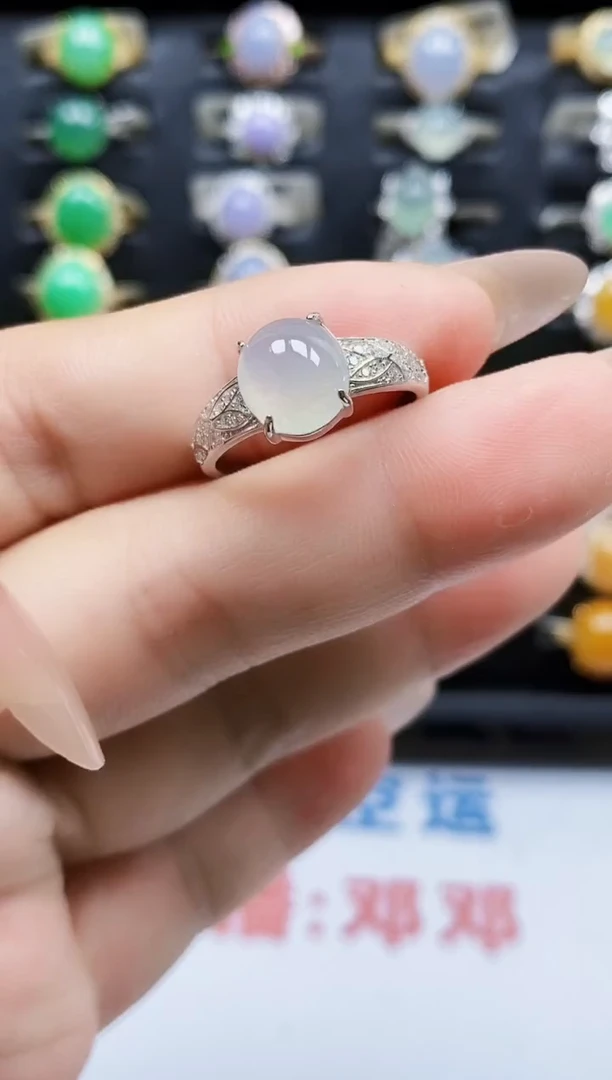 银S925镶嵌戒指翡翠1004