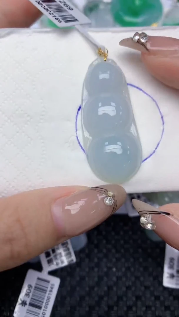 颈饰18K金镶嵌翡翠天然缅甸翡翠a货百元以上9元证书费自理