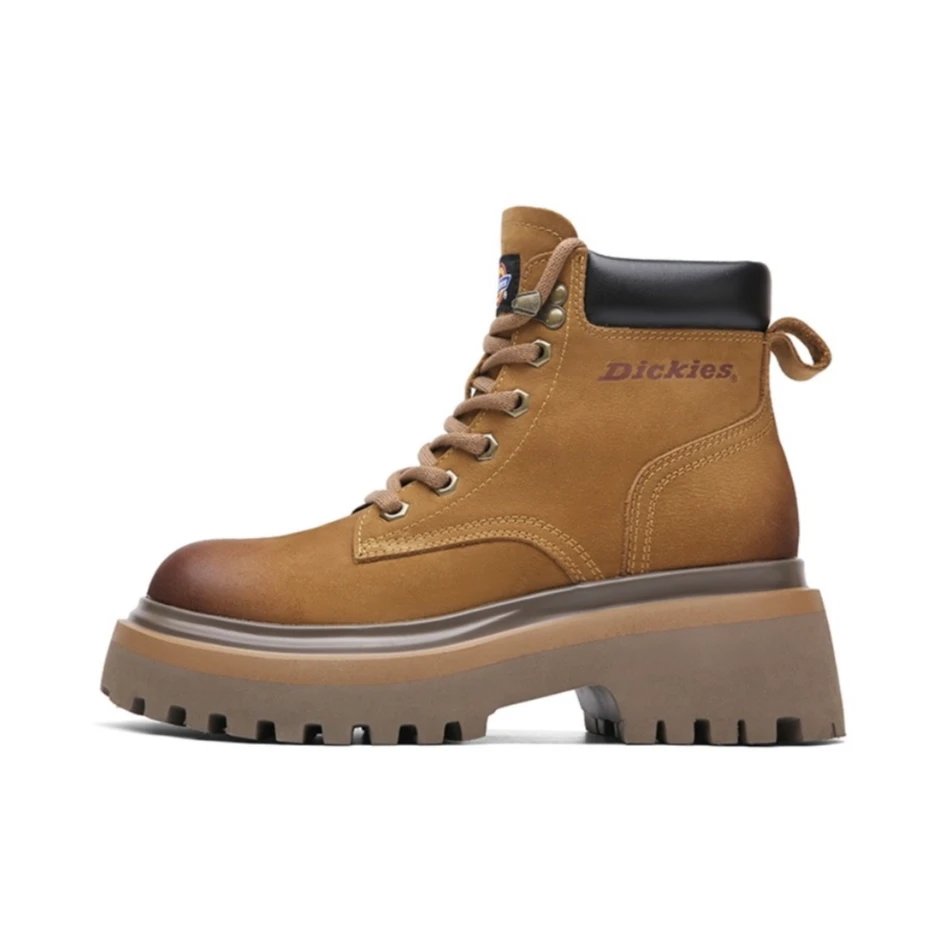 Dickies女款复古休闲高帮黄色马丁靴224W50WK12-土黄色