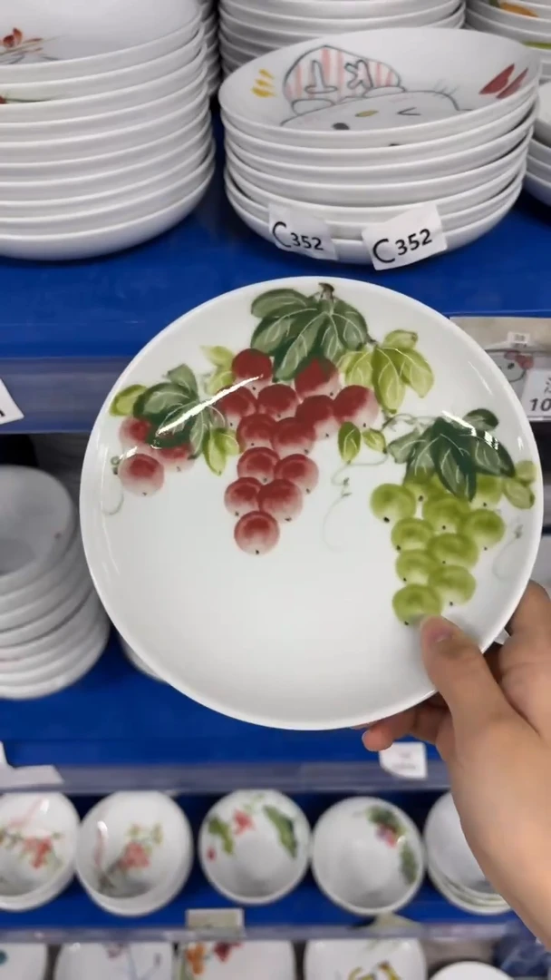 瓷片景德镇手绘釉中彩（食品级）浅盘