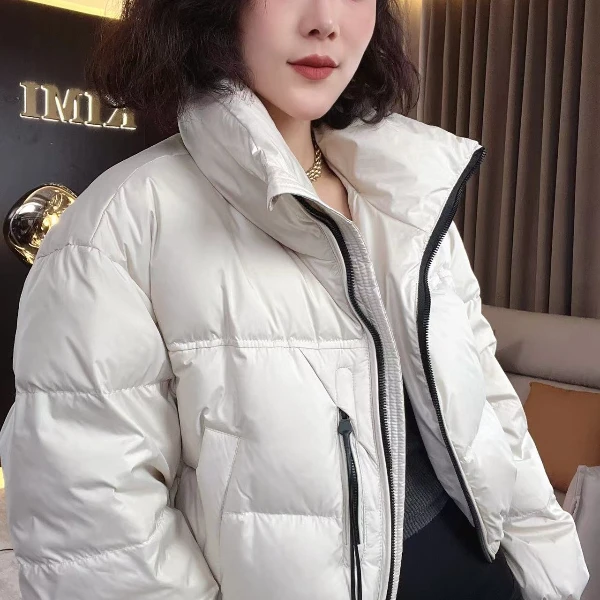 【耿老板1124#M】休闲时尚立领小短款白鸭绒羽绒服小个子穿搭