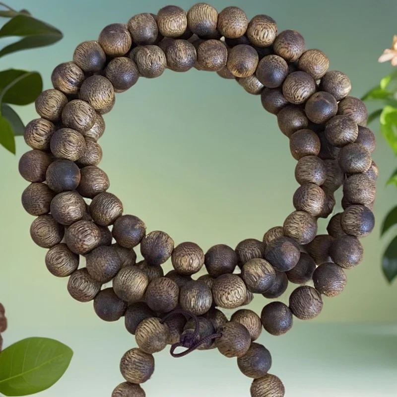 沉香手串海南莺歌绿奇楠8MM沉香108手串佛珠保真天然一等品23克