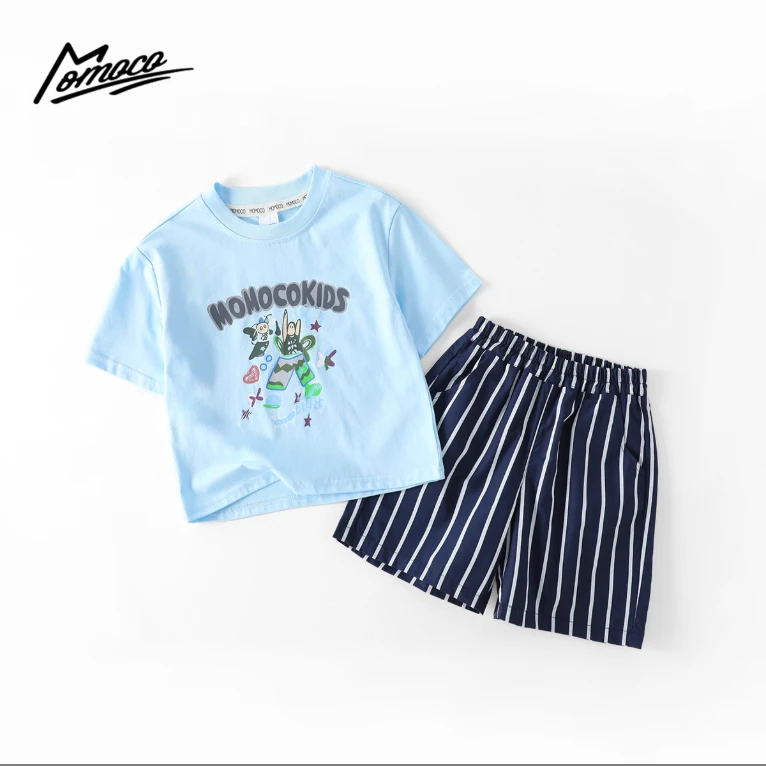 MOMOCO男童夏季时尚卡通印花套装儿童77280578003