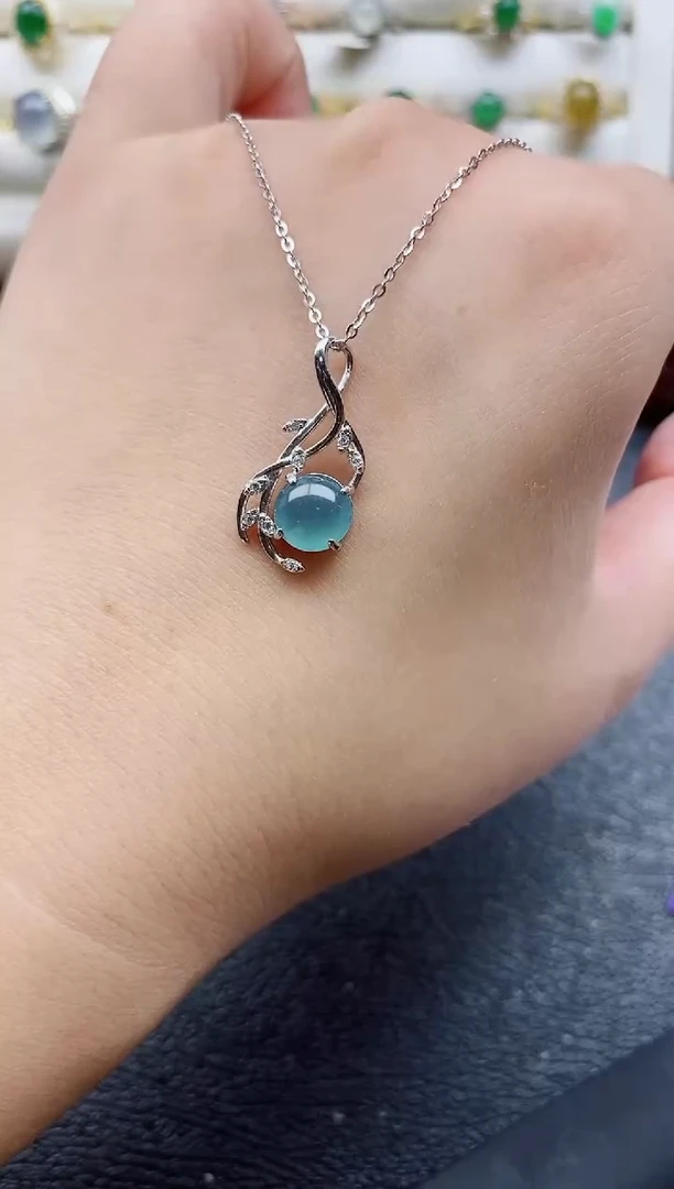 银S925镶嵌戒指翡翠1