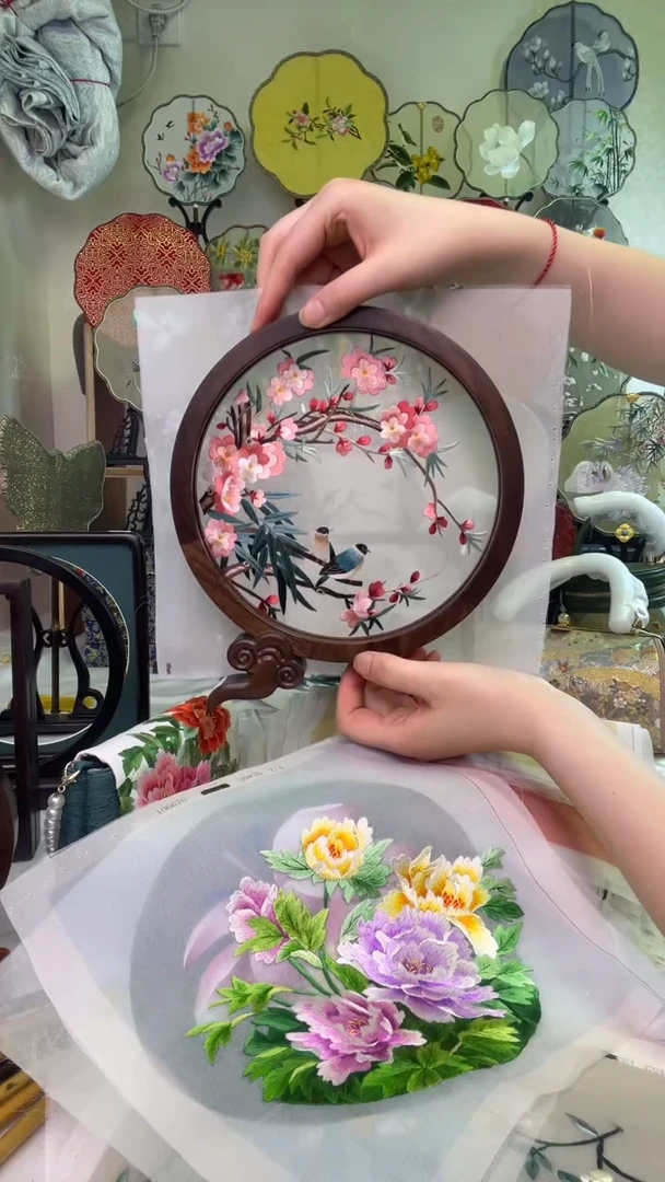 真丝蚕桑线专拍定制苏绣摆台