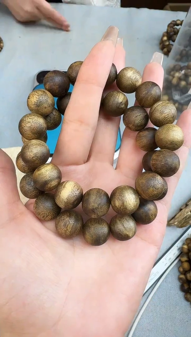 沉香手串1416透顶绿圆珠单圈多样性发一