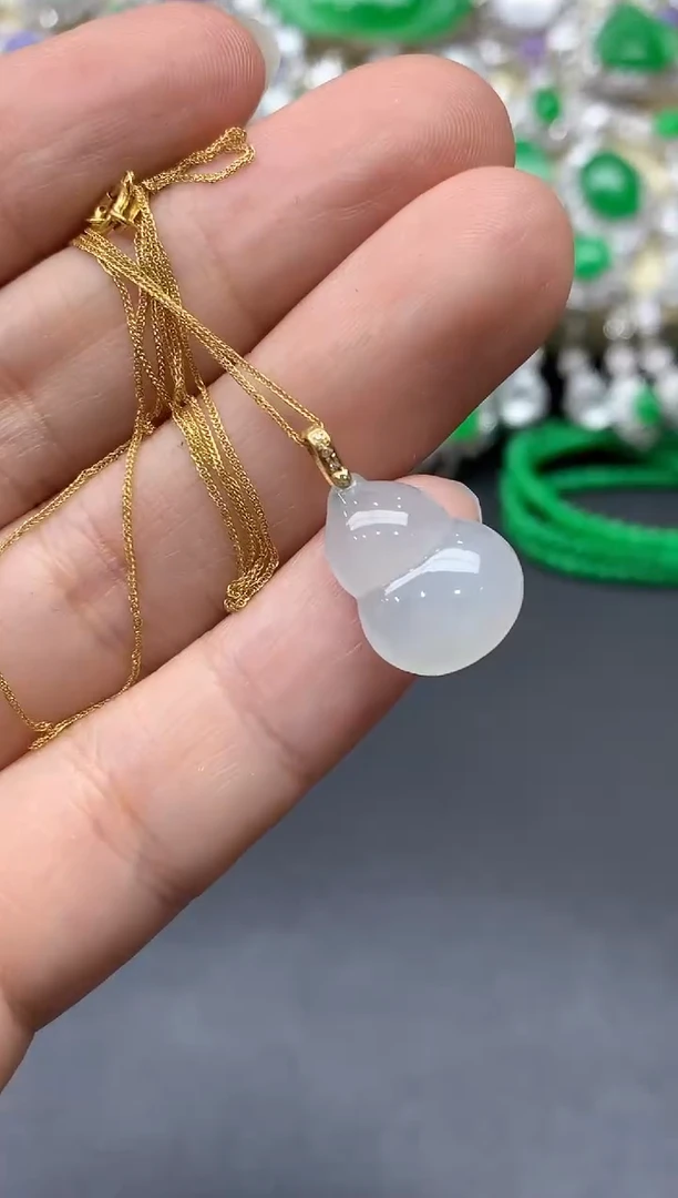 颈饰18K金镶嵌翡翠213-中国好珍宝