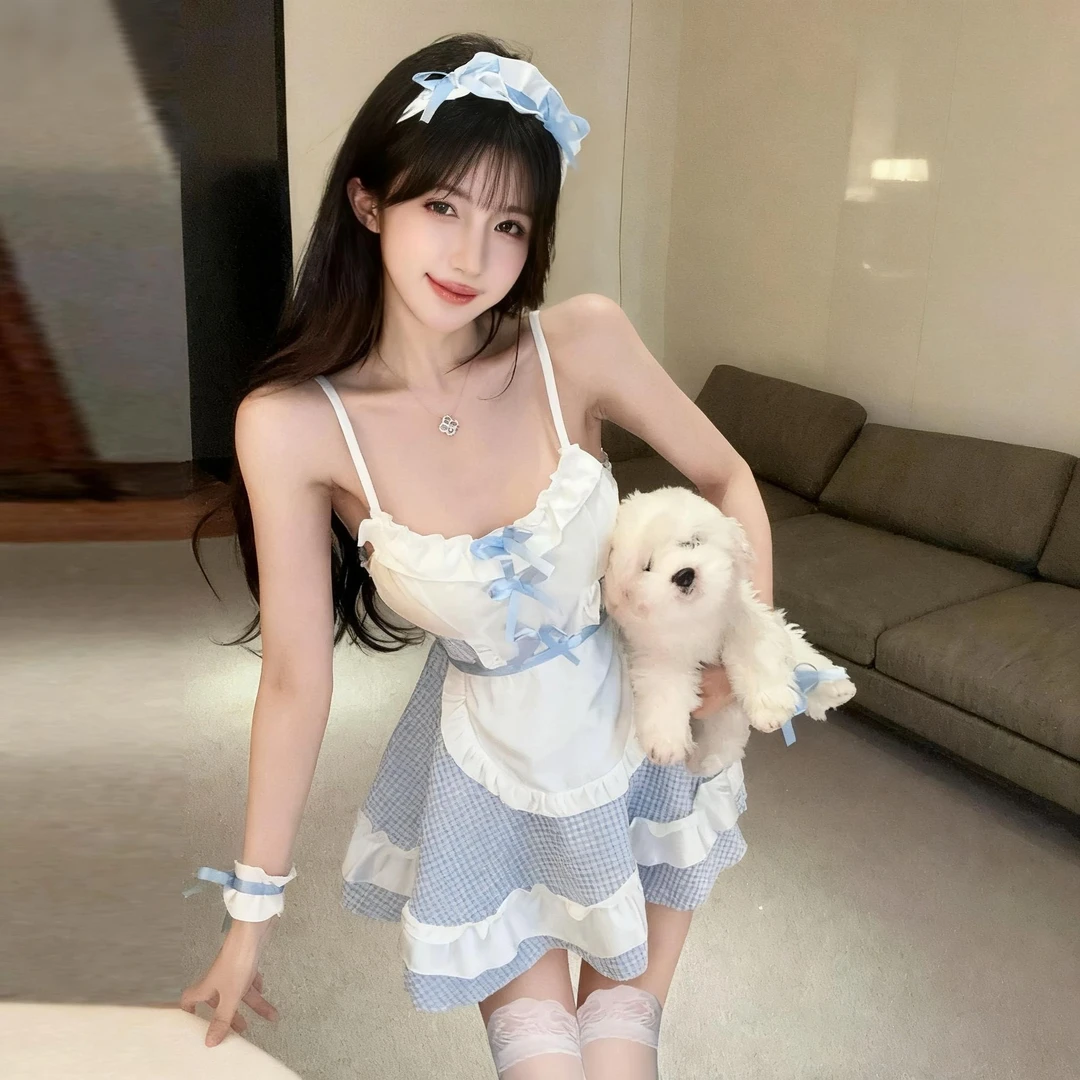 【梦魂不舍】海盐牛乳卷!甜美少女撞色格子氛围感纯欲裙