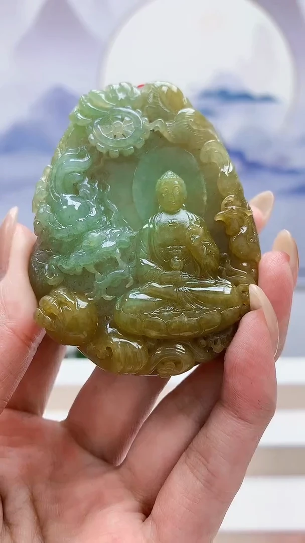 未镶嵌定制翡翠4852MM-毛货挂件56