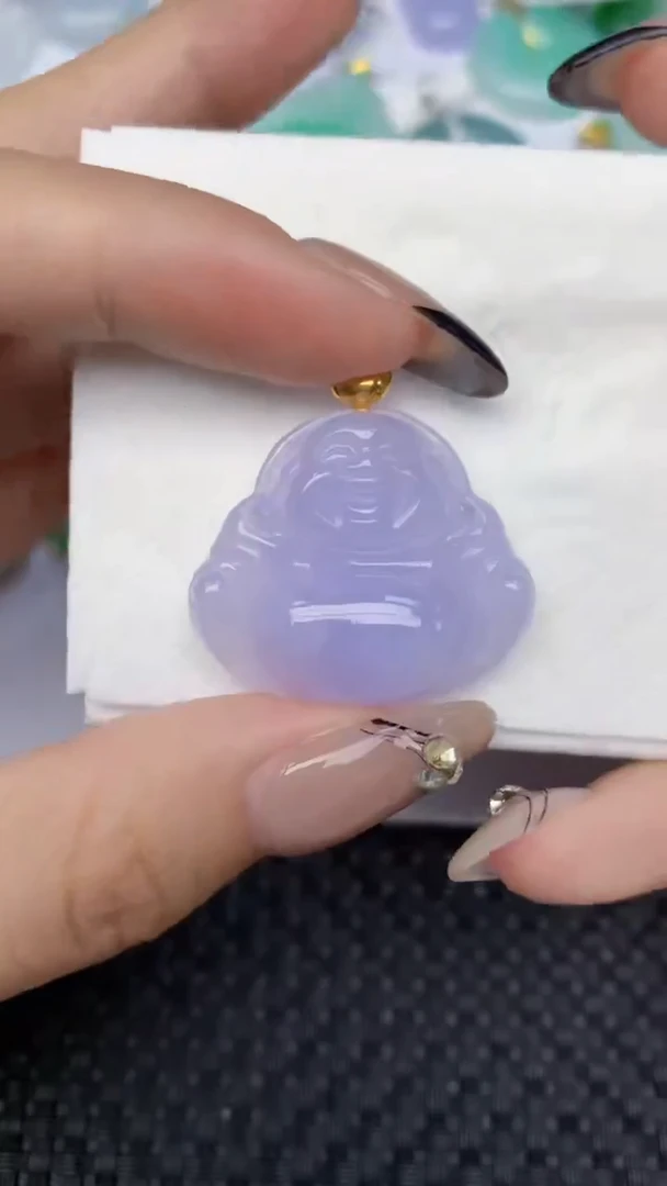 颈饰18K金镶嵌翡翠天然缅甸翡翠a货百元以上9元证书费自理