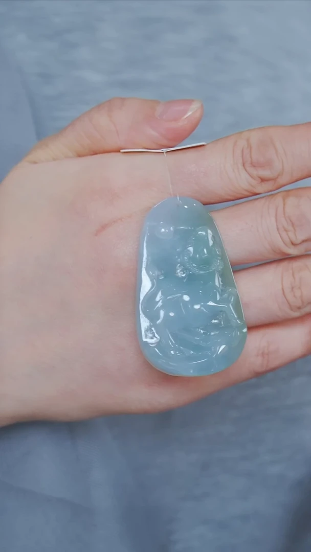 翡翠未镶嵌颈饰44【】裸石51.5*8.6