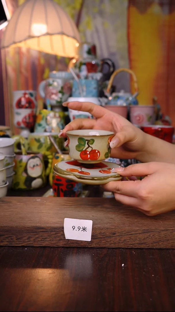 杯子陶泥垚手作 景德镇手工手绘陶瓷器物