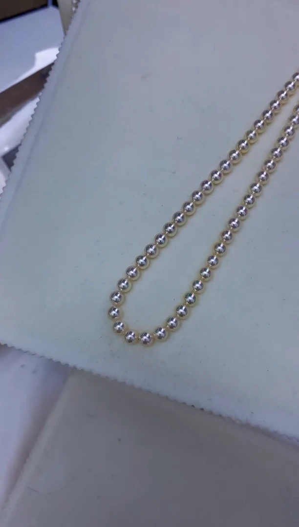 未镶嵌饰品海水珍珠6.5-7roseP满珠链带大证