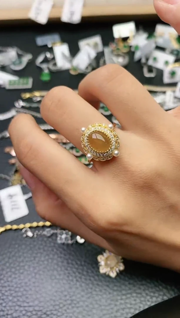 翡翠戒指银S925镶嵌11111