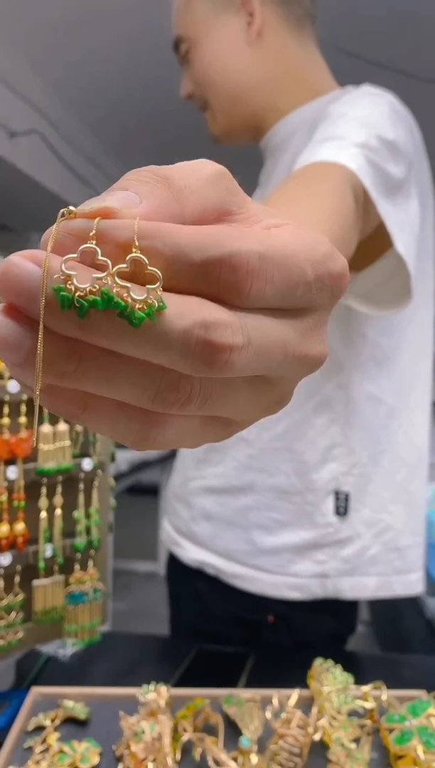 【闪购商品】翡翠耳饰合金361翡翠耳线