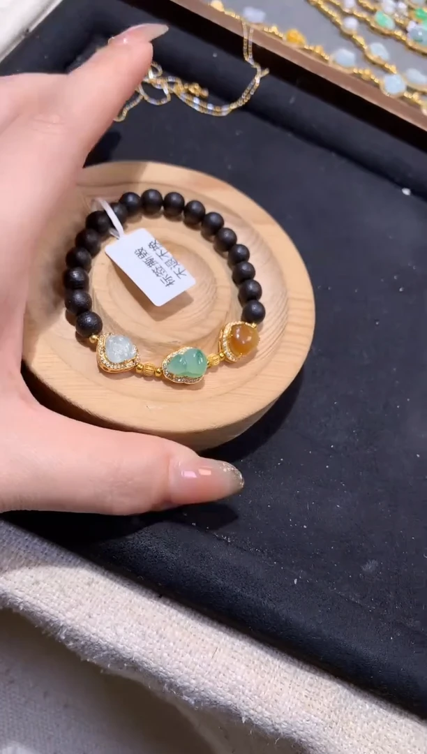 银S925镶嵌手串翡翠手串
