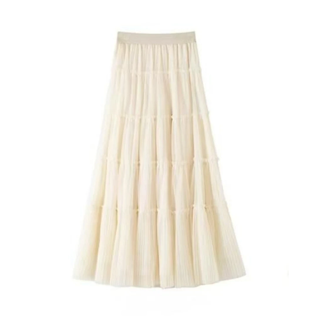 【春日告白】2025设计感时尚新款春夏网纱裙女中长款半身裙8406