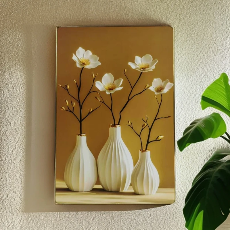 9805-简约花瓶客厅PVC边框挂画温馨沙发背景墙 卧室装饰画30*40
