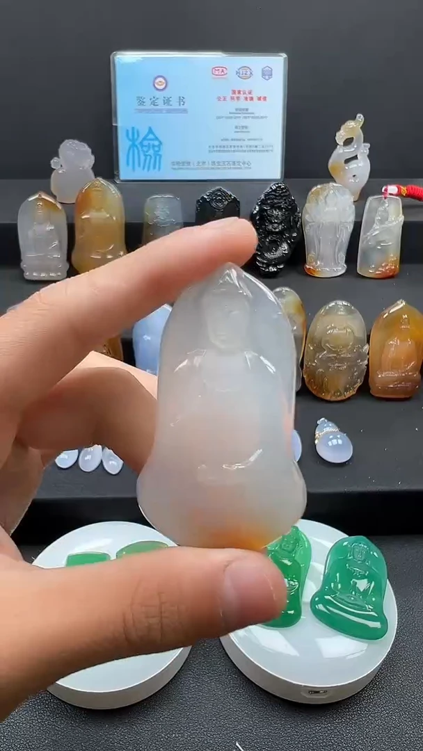 未镶嵌颈饰玛瑙/玉髓天然珠宝 一物一证