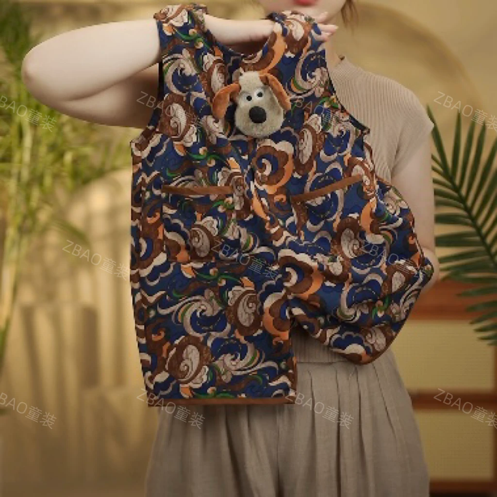 2025<祥云海浪>原创夏季新款儿童休闲吊带裤百搭35757