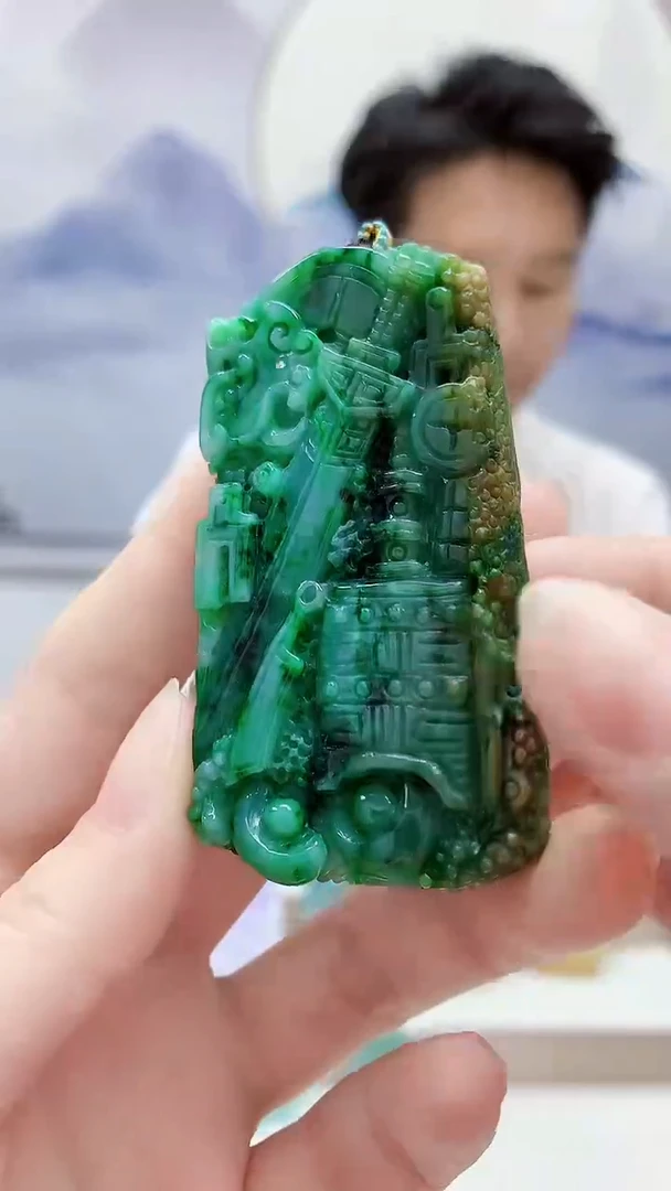 未镶嵌定制翡翠A****道1502ry-毛货挂件