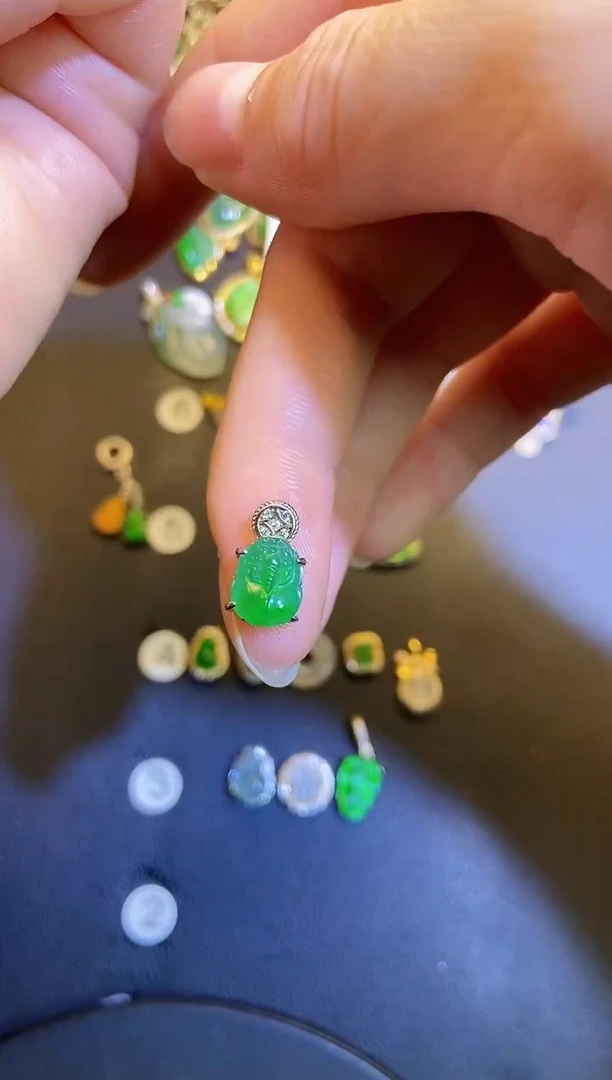 吊坠(不含链)银S925镶嵌翡翠1