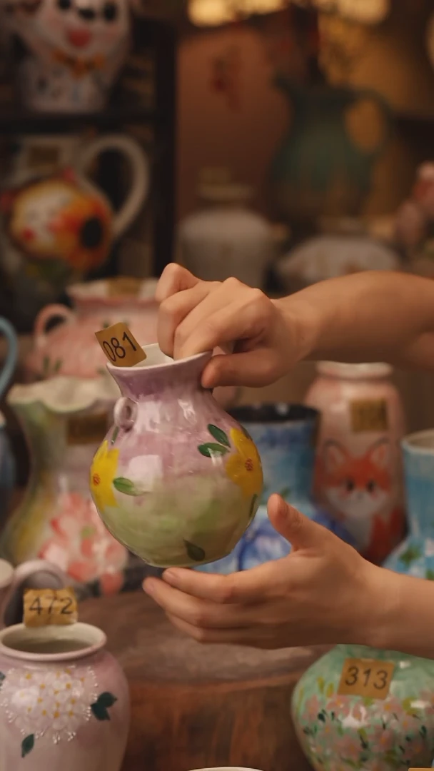 陶瓷081景德镇设计师手作花器摆件侘寂风