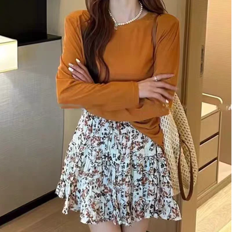韩系宽松慵懒风薄款防晒罩衫长袖t恤女夏季休闲微透辣妹圆领上衣