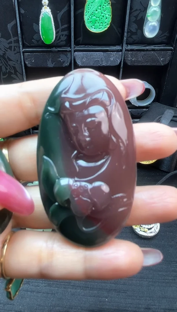 未镶嵌吊坠(不含链)玛瑙/玉髓观音吊坠