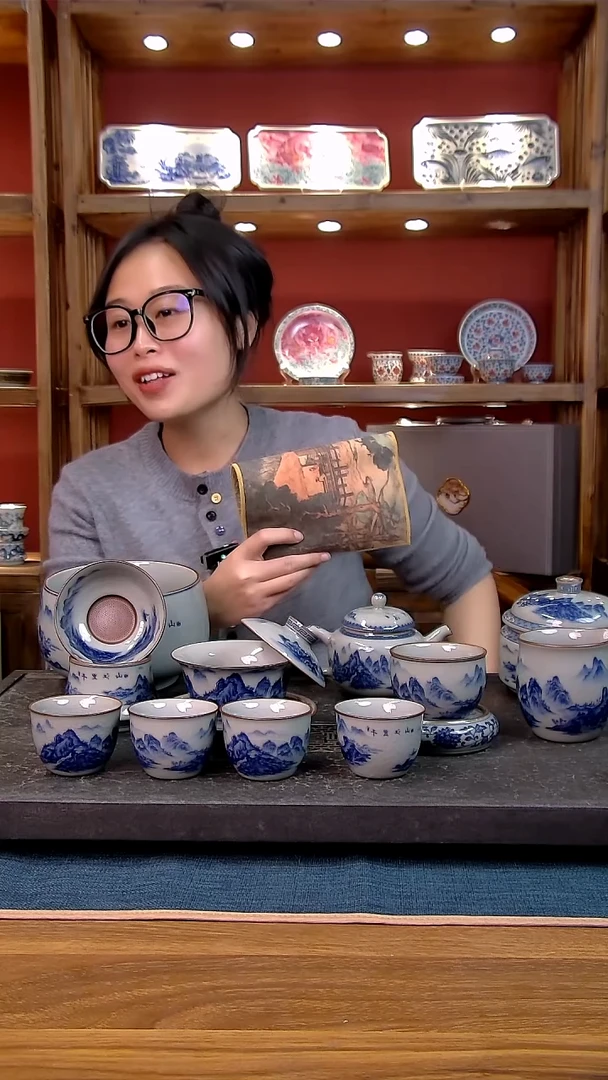 水*痕简装家用款11件套 老陶泥开片纹陶瓷茶具