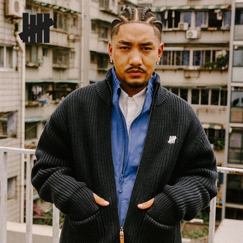 UNDEFEATED五条杠官方秋季新品军事风拉链针织开衫UC53GCG02M