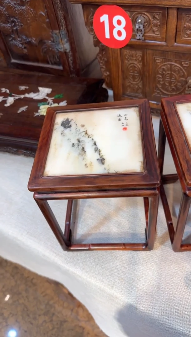 【闪购商品】木红酸枝   云石    小花架