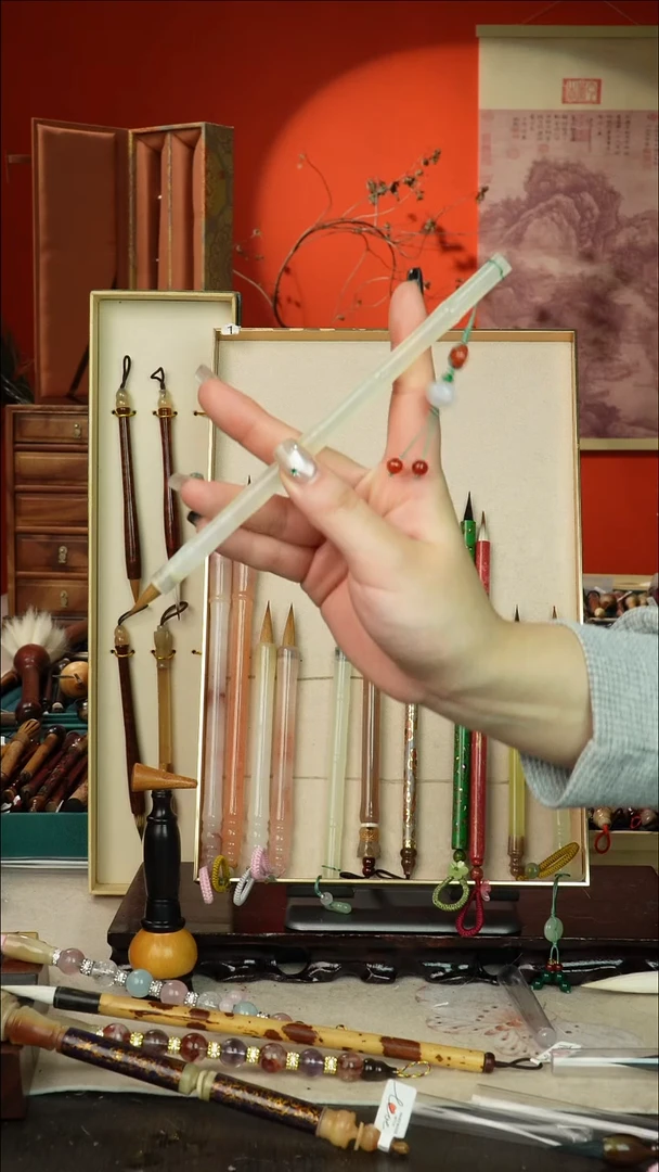 287号闪孤品高货毛笔链接 清水试笔 蘸墨不退