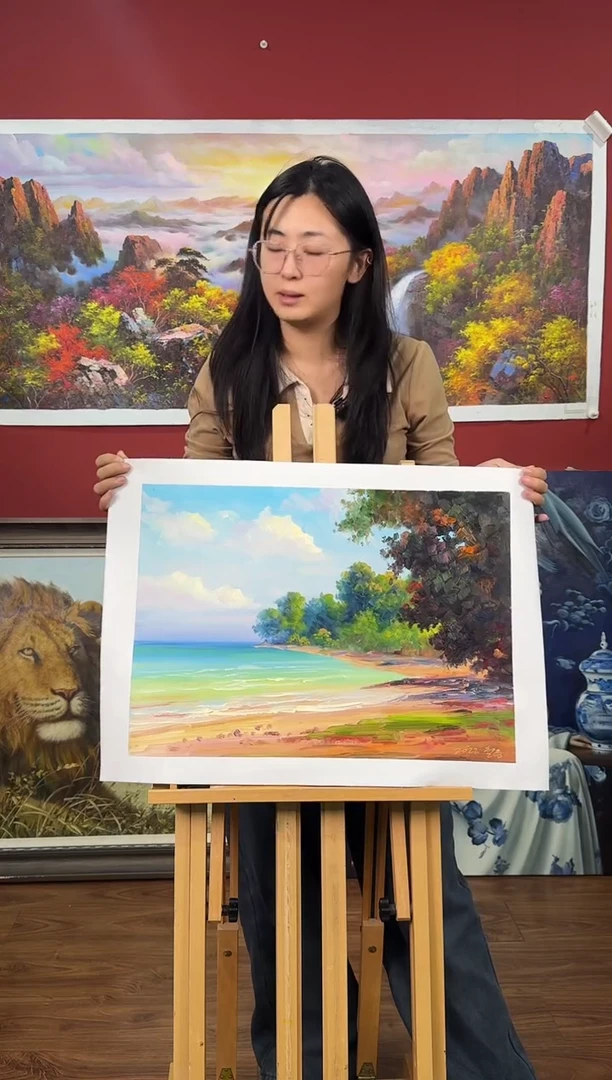 油画【52号】约53*35cm丨朝鲜原创纯手绘孤品油画丨顺丰包邮